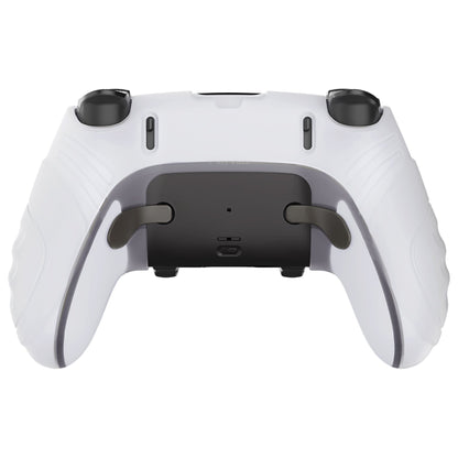 PlayVital Guardian Edition Anti-Slip Ergonomic Silicone Cover Case with Thumb Grip Caps for PS5 Edge Controller - Clear White - EHPFP003 PlayVital