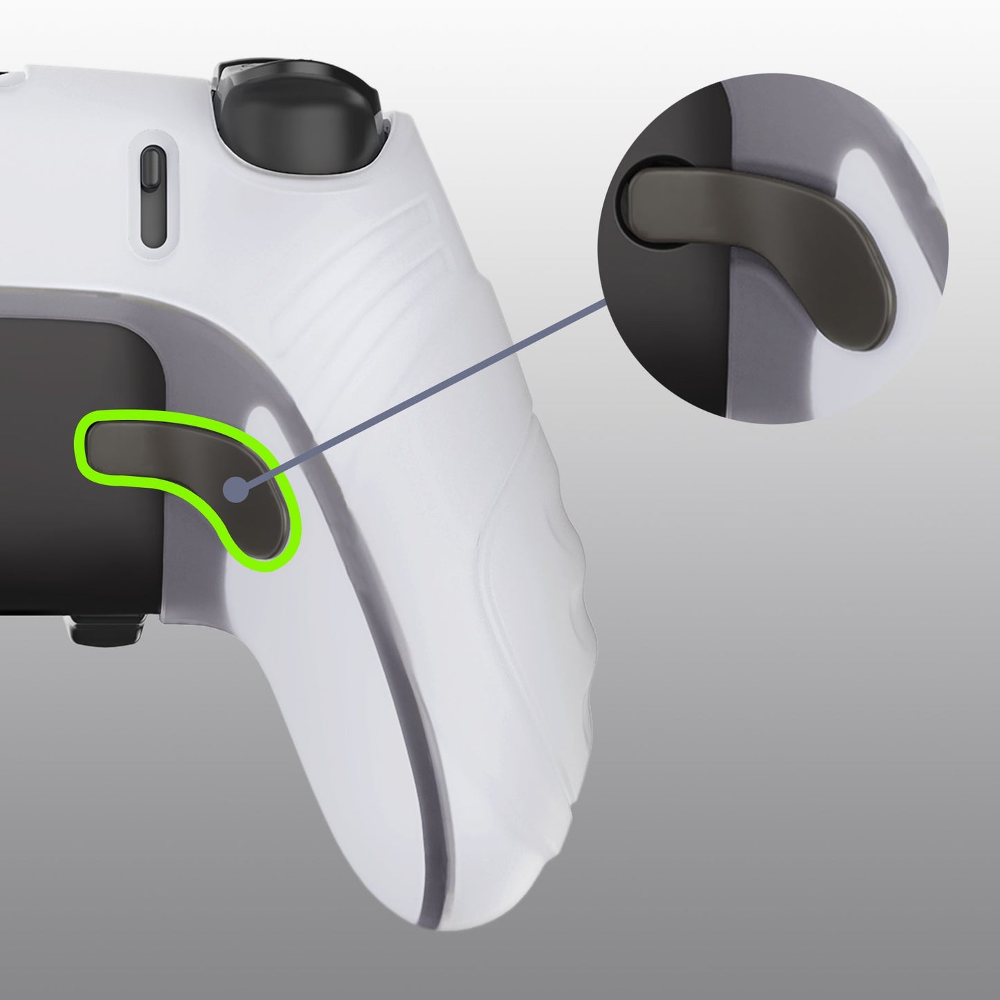 PlayVital Guardian Edition Anti-Slip Ergonomic Silicone Cover Case with Thumb Grip Caps for PS5 Edge Controller - Clear White - EHPFP003 PlayVital