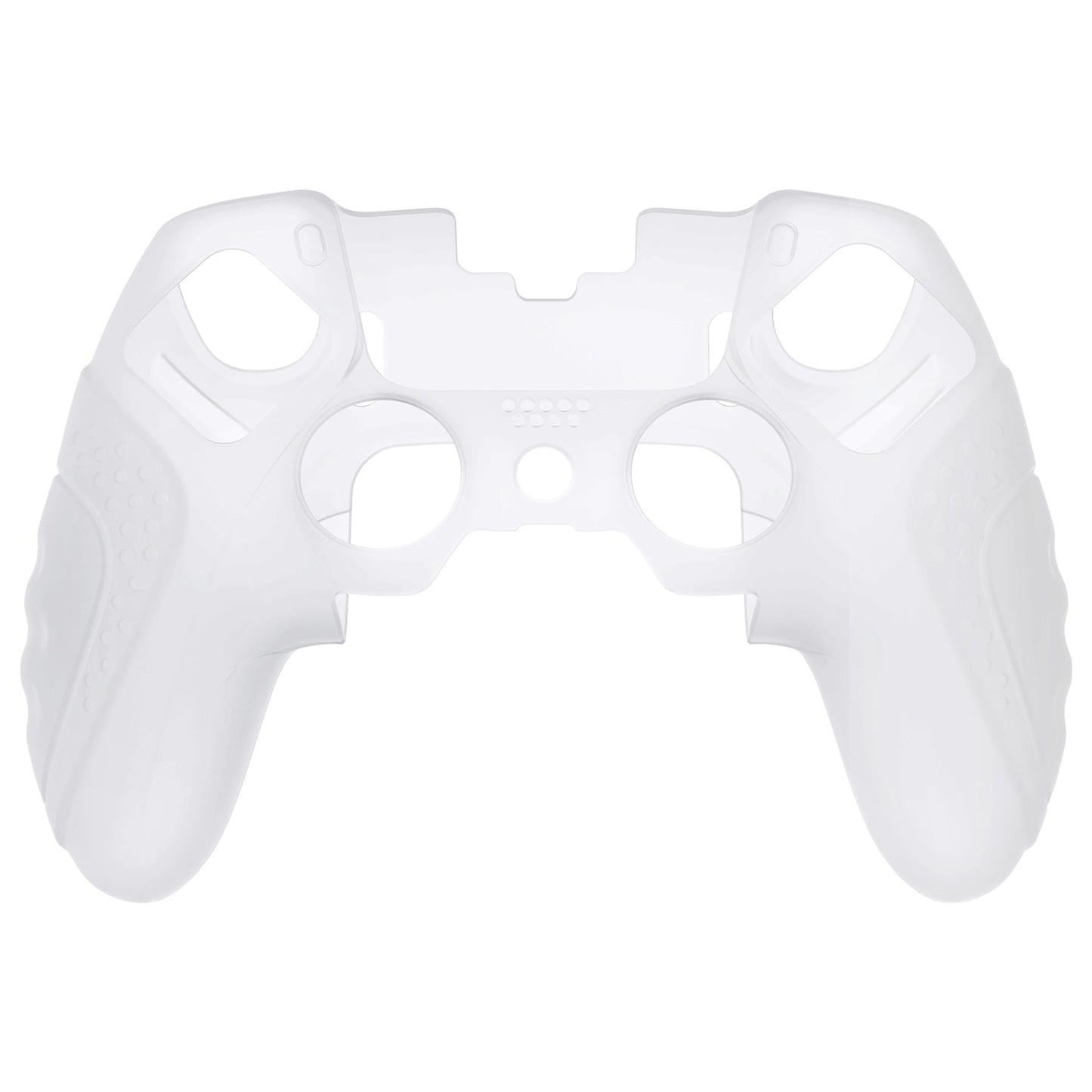 PlayVital Guardian Edition Anti-Slip Ergonomic Silicone Cover Case with Thumb Grip Caps for PS5 Edge Controller - Clear White - EHPFP003 PlayVital