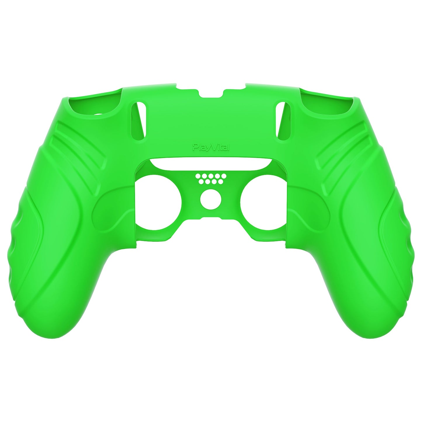 PlayVital Guardian Edition Anti-Slip Ergonomic Silicone Cover Case with Thumb Grip Caps for PS5 Edge Controller - Green - EHPFP010 PlayVital