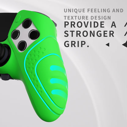 PlayVital Guardian Edition Anti-Slip Ergonomic Silicone Cover Case with Thumb Grip Caps for PS5 Edge Controller - Green - EHPFP010 PlayVital