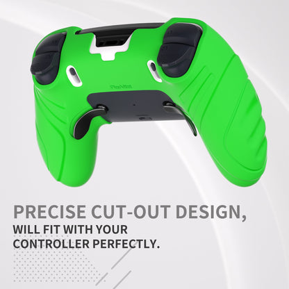 PlayVital Guardian Edition Anti-Slip Ergonomic Silicone Cover Case with Thumb Grip Caps for PS5 Edge Controller - Green - EHPFP010 PlayVital