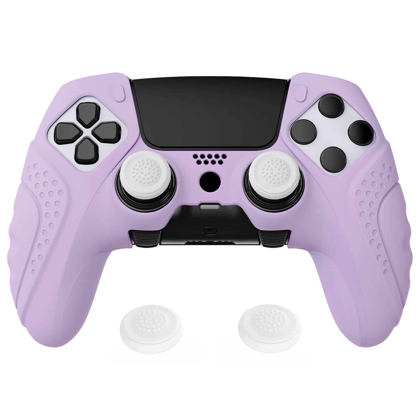 PlayVital Guardian Edition Anti-Slip Ergonomic Silicone Cover Case with Thumb Grip Caps for PS5 Edge Controller - Mauve Purple - EHPFP005 PlayVital