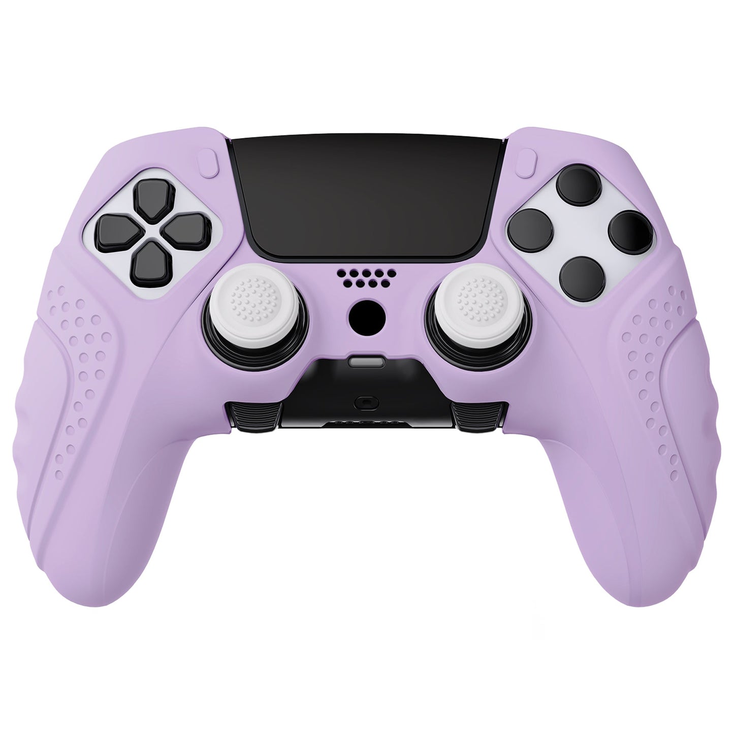 PlayVital Guardian Edition Anti-Slip Ergonomic Silicone Cover Case with Thumb Grip Caps for PS5 Edge Controller - Mauve Purple - EHPFP005 PlayVital