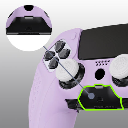 PlayVital Guardian Edition Anti-Slip Ergonomic Silicone Cover Case with Thumb Grip Caps for PS5 Edge Controller - Mauve Purple - EHPFP005 PlayVital