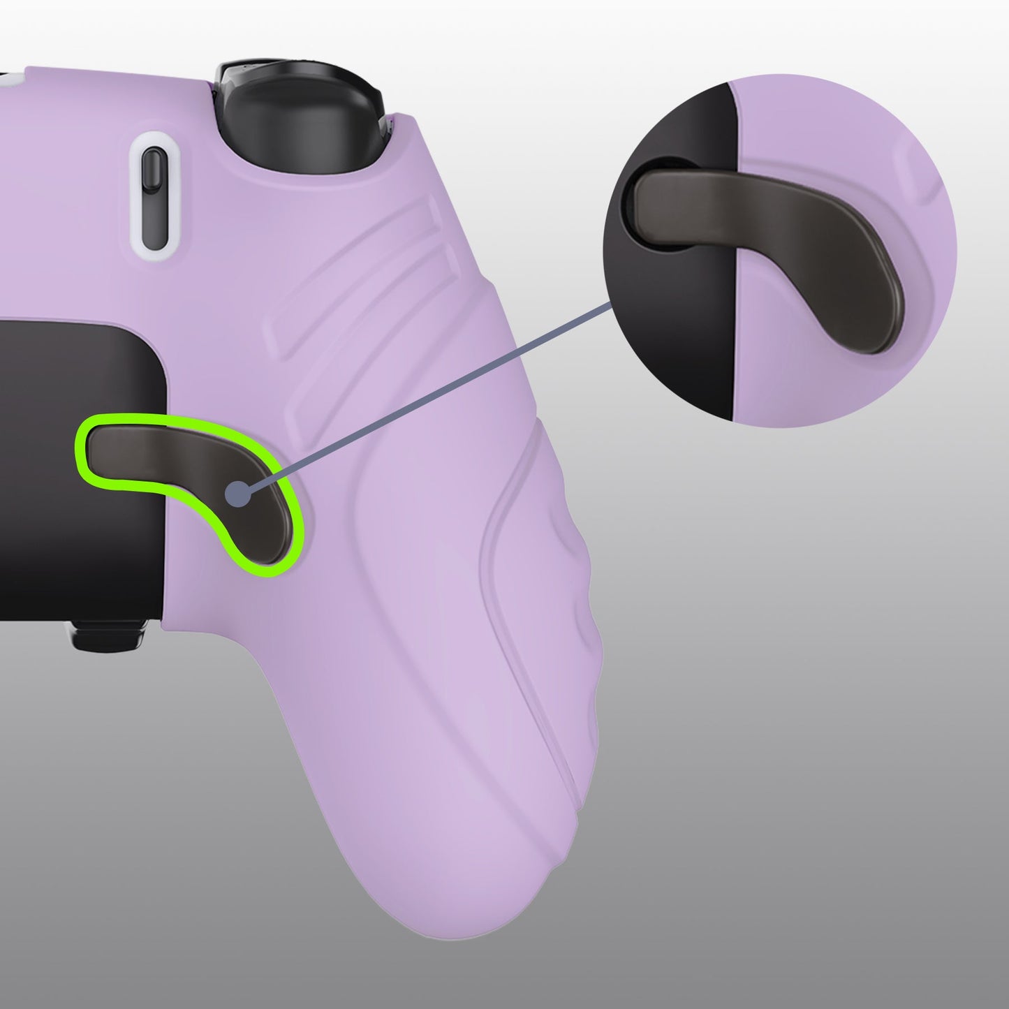 PlayVital Guardian Edition Anti-Slip Ergonomic Silicone Cover Case with Thumb Grip Caps for PS5 Edge Controller - Mauve Purple - EHPFP005 PlayVital