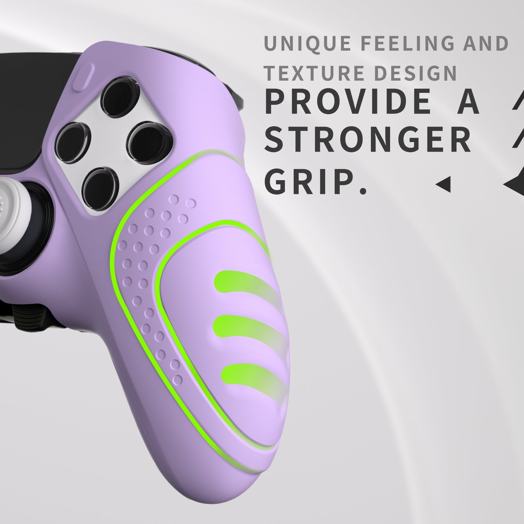 PlayVital Guardian Edition Anti-Slip Ergonomic Silicone Cover Case with Thumb Grip Caps for PS5 Edge Controller - Mauve Purple - EHPFP005 PlayVital