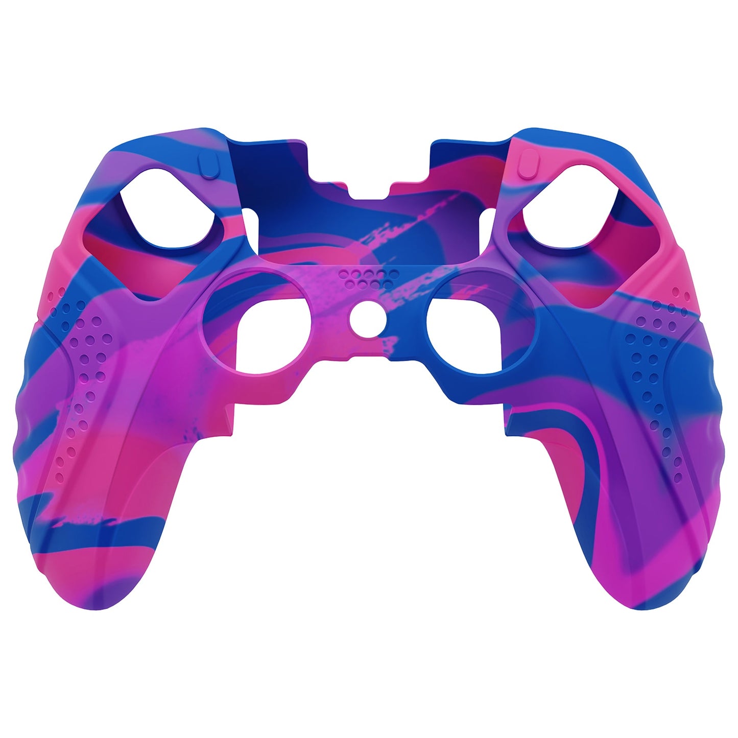 PlayVital Guardian Edition Anti-Slip Ergonomic Silicone Cover Case with Thumb Grip Caps for PS5 Edge Controller - Pink & Purple & Blue - EHPFP013 PlayVital