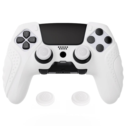 PlayVital Guardian Edition Anti-Slip Ergonomic Silicone Cover Case with Thumb Grip Caps for PS5 Edge Controller - White - EHPFP002 PlayVital