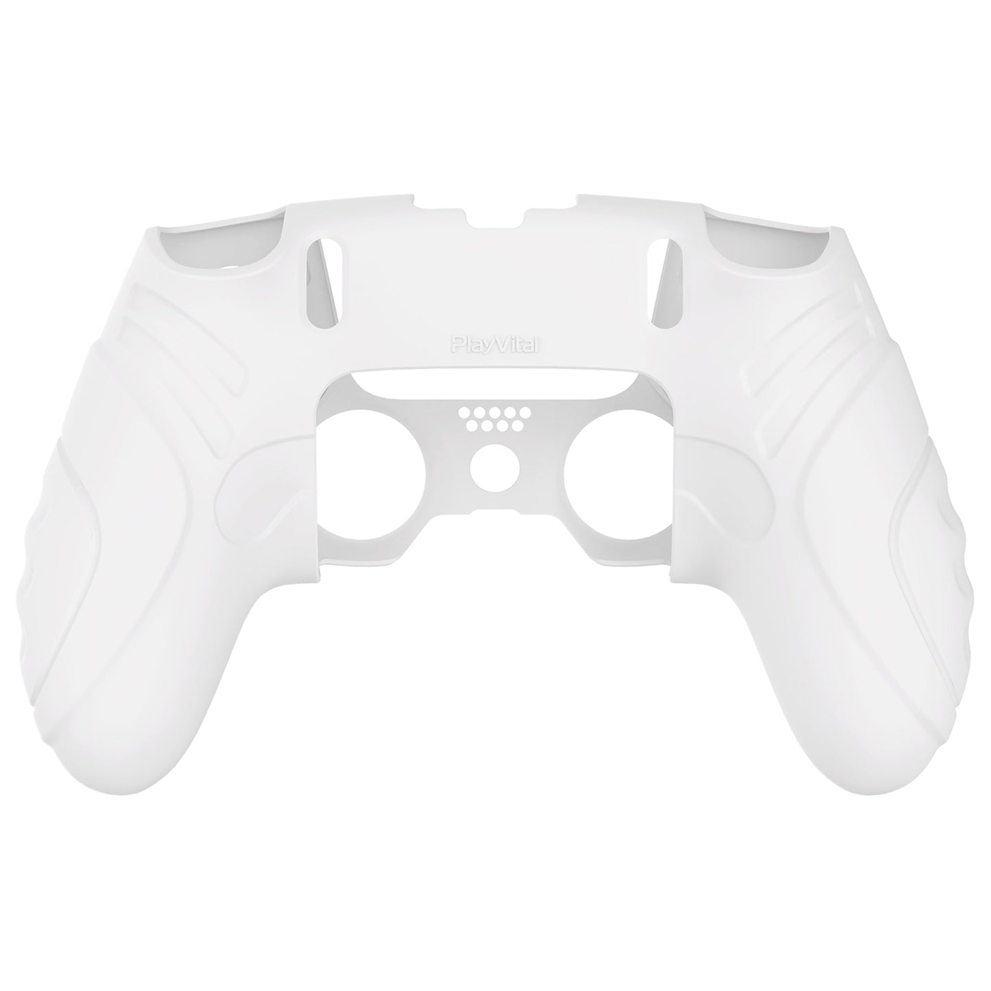 PlayVital Guardian Edition Anti-Slip Ergonomic Silicone Cover Case with Thumb Grip Caps for PS5 Edge Controller - White - EHPFP002 PlayVital