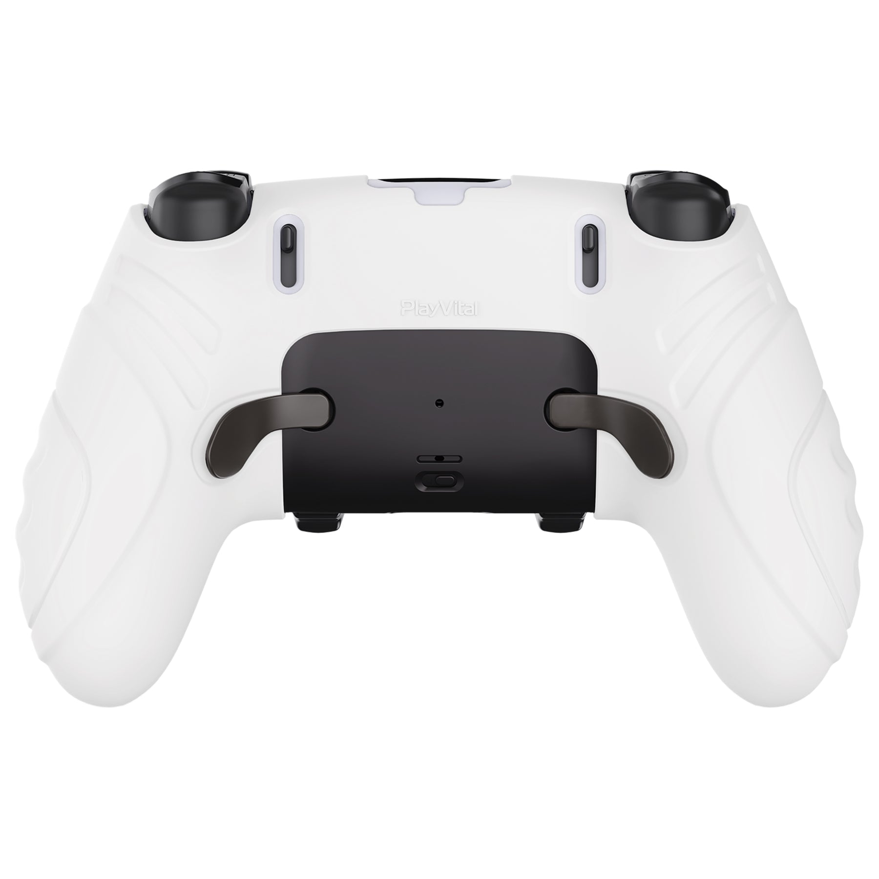 PlayVital Guardian Edition Anti-Slip Ergonomic Silicone Cover Case with Thumb Grip Caps for PS5 Edge Controller - White - EHPFP002 PlayVital