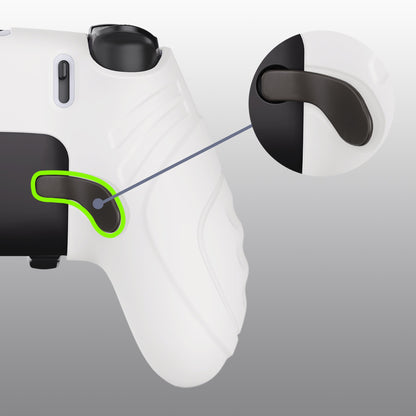 PlayVital Guardian Edition Anti-Slip Ergonomic Silicone Cover Case with Thumb Grip Caps for PS5 Edge Controller - White - EHPFP002 PlayVital