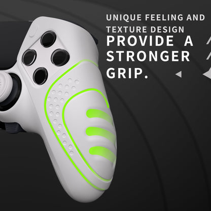 PlayVital Guardian Edition Anti-Slip Ergonomic Silicone Cover Case with Thumb Grip Caps for PS5 Edge Controller - White - EHPFP002 PlayVital