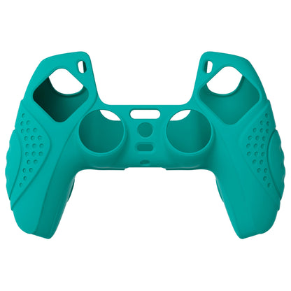 PlayVital Guardian Edition Anti-Slip Silicone Cover Skin with Thumb Grip Caps for PS5 Wireless Controller - Aqua Green - YHPF010 PlayVital