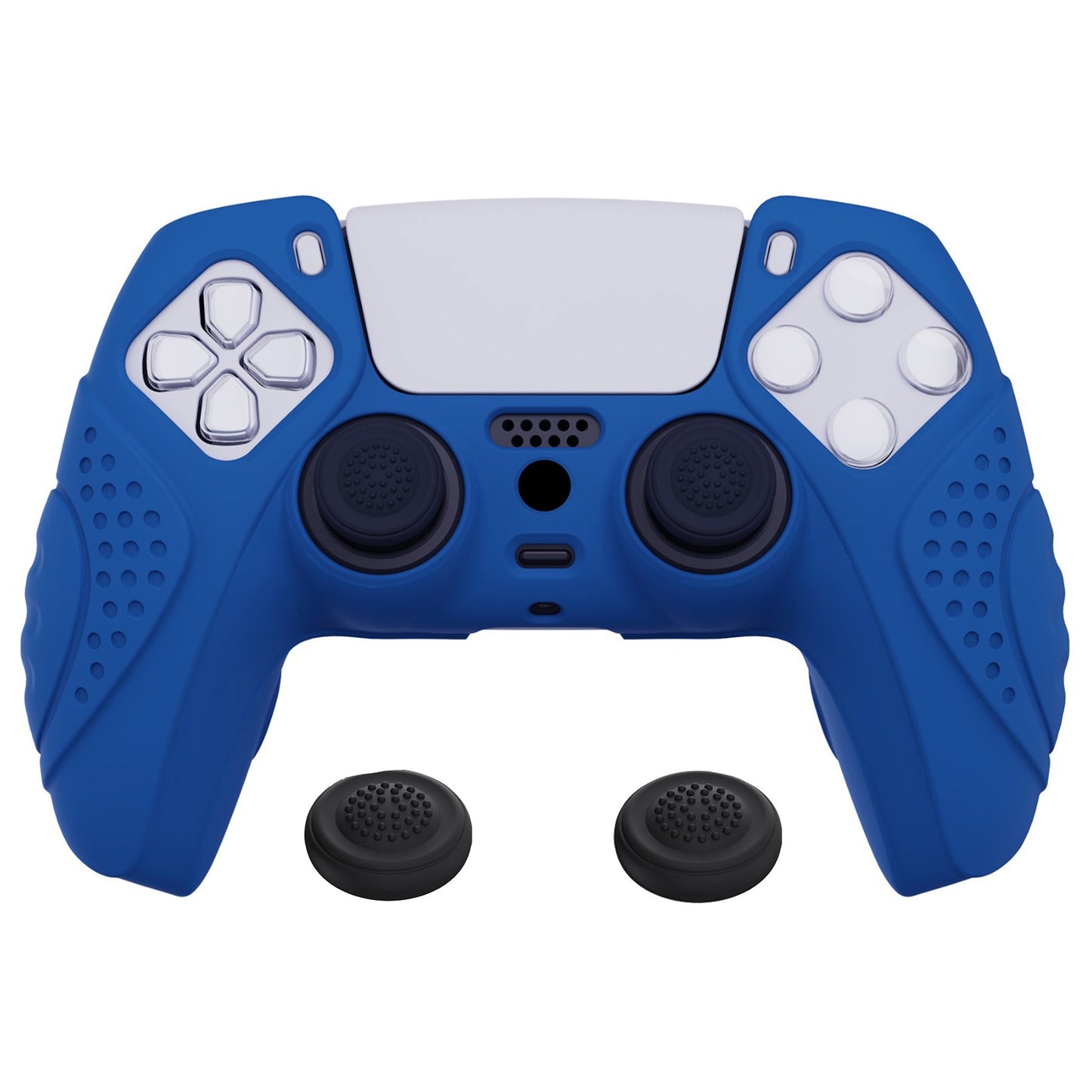 PlayVital Guardian Edition Anti-Slip Silicone Cover Skin with Thumb Grip Caps for PS5 Wireless Controller - Blue - YHPF008 PlayVital