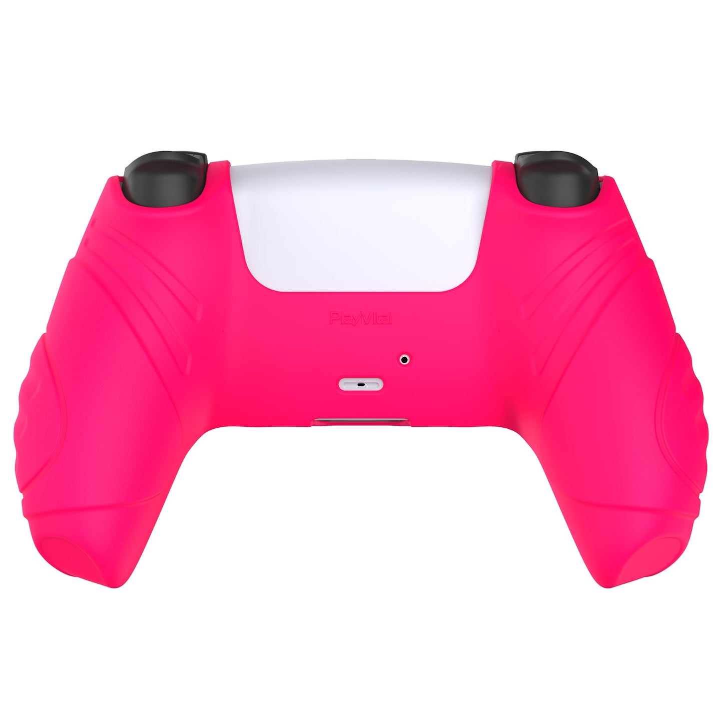 PlayVital Guardian Edition Anti-Slip Silicone Cover Skin with Thumb Grip Caps for PS5 Wireless Controller - Bright Pink - YHPF023 PlayVital