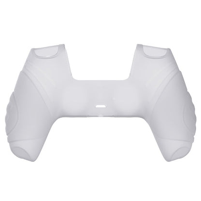 PlayVital Guardian Edition Anti-Slip Silicone Cover Skin with Thumb Grip Caps for PS5 Wireless Controller - Clear White - YHPF013 PlayVital