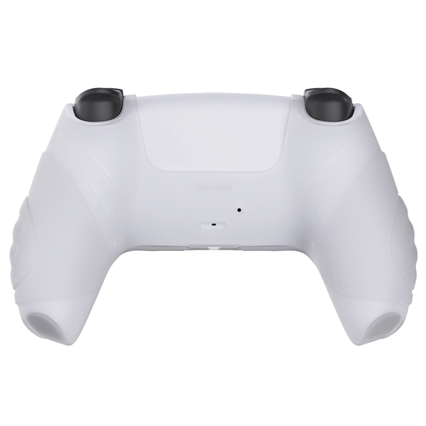 PlayVital Guardian Edition Anti-Slip Silicone Cover Skin with Thumb Grip Caps for PS5 Wireless Controller - Clear White - YHPF013 PlayVital