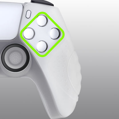 PlayVital Guardian Edition Anti-Slip Silicone Cover Skin with Thumb Grip Caps for PS5 Wireless Controller - Glow in Dark - Green - YHPF024 PlayVital