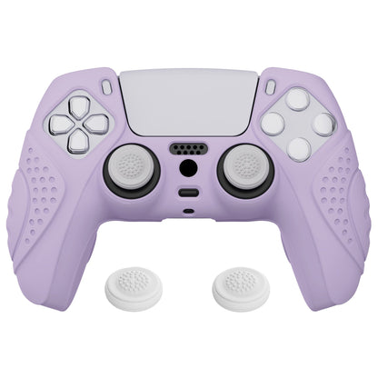 PlayVital Guardian Edition Anti-Slip Silicone Cover Skin with Thumb Grip Caps for PS5 Wireless Controller - Mauve Purple - YHPF009 PlayVital