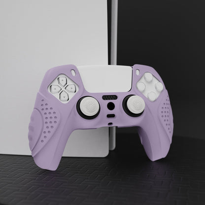 PlayVital Guardian Edition Anti-Slip Silicone Cover Skin with Thumb Grip Caps for PS5 Wireless Controller - Mauve Purple - YHPF009 PlayVital