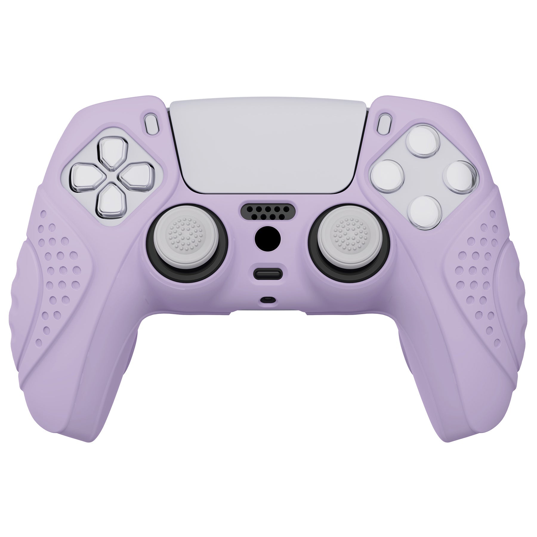 PlayVital Guardian Edition Anti-Slip Silicone Cover Skin with Thumb Grip Caps for PS5 Wireless Controller - Mauve Purple - YHPF009 PlayVital