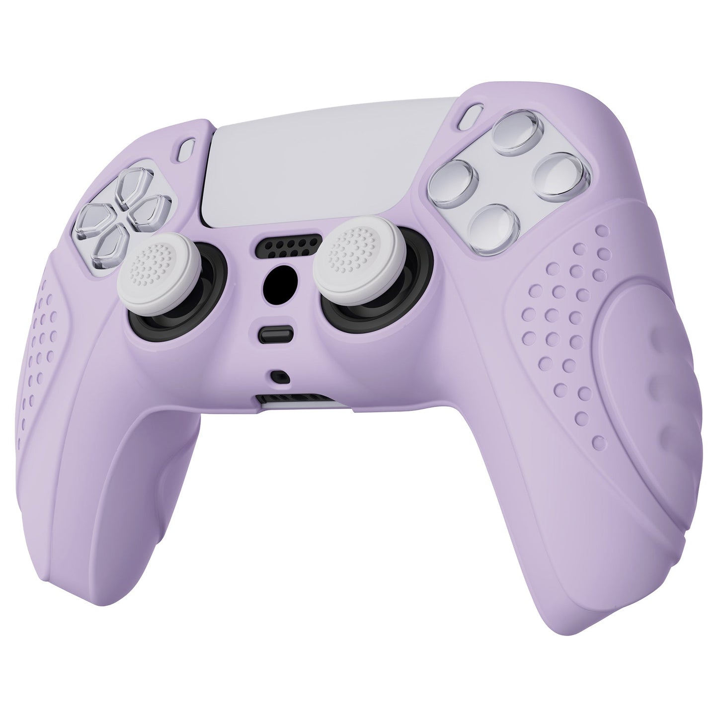 PlayVital Guardian Edition Anti-Slip Silicone Cover Skin with Thumb Grip Caps for PS5 Wireless Controller - Mauve Purple - YHPF009 PlayVital