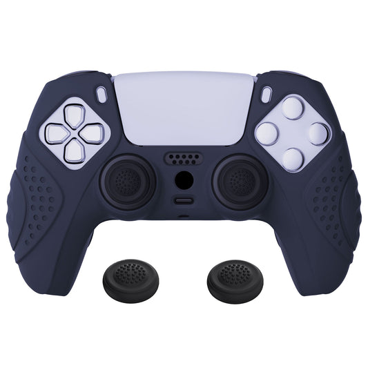 PlayVital Guardian Edition Anti-Slip Silicone Cover Skin with Thumb Grip Caps for PS5 Wireless Controller - Midnight Blue - YHPF003 PlayVital