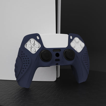 PlayVital Guardian Edition Anti-Slip Silicone Cover Skin with Thumb Grip Caps for PS5 Wireless Controller - Midnight Blue - YHPF003 PlayVital