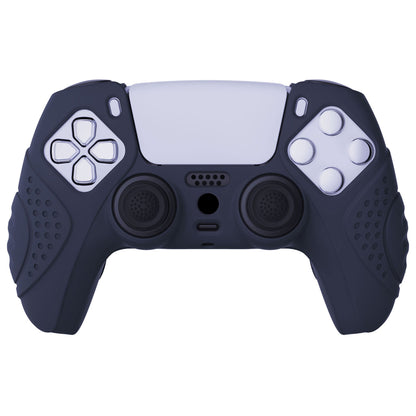 PlayVital Guardian Edition Anti-Slip Silicone Cover Skin with Thumb Grip Caps for PS5 Wireless Controller - Midnight Blue - YHPF003 PlayVital