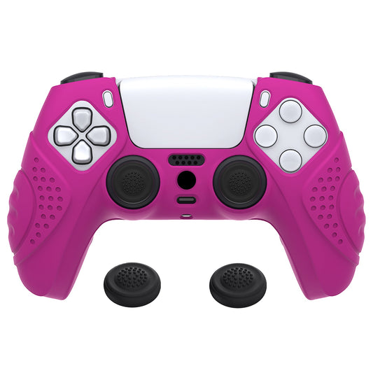 PlayVital Guardian Edition Anti-Slip Silicone Cover Skin with Thumb Grip Caps for PS5 Wireless Controller - Neon Purple - YHPF026 PlayVital