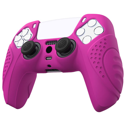 PlayVital Guardian Edition Anti-Slip Silicone Cover Skin with Thumb Grip Caps for PS5 Wireless Controller - Neon Purple - YHPF026 PlayVital