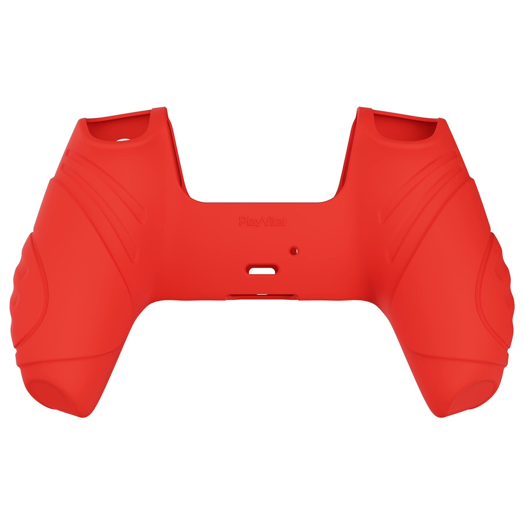 PlayVital Guardian Edition Anti-Slip Silicone Cover Skin with Thumb Grip Caps for PS5 Wireless Controller - Passion Red - YHPF012 PlayVital