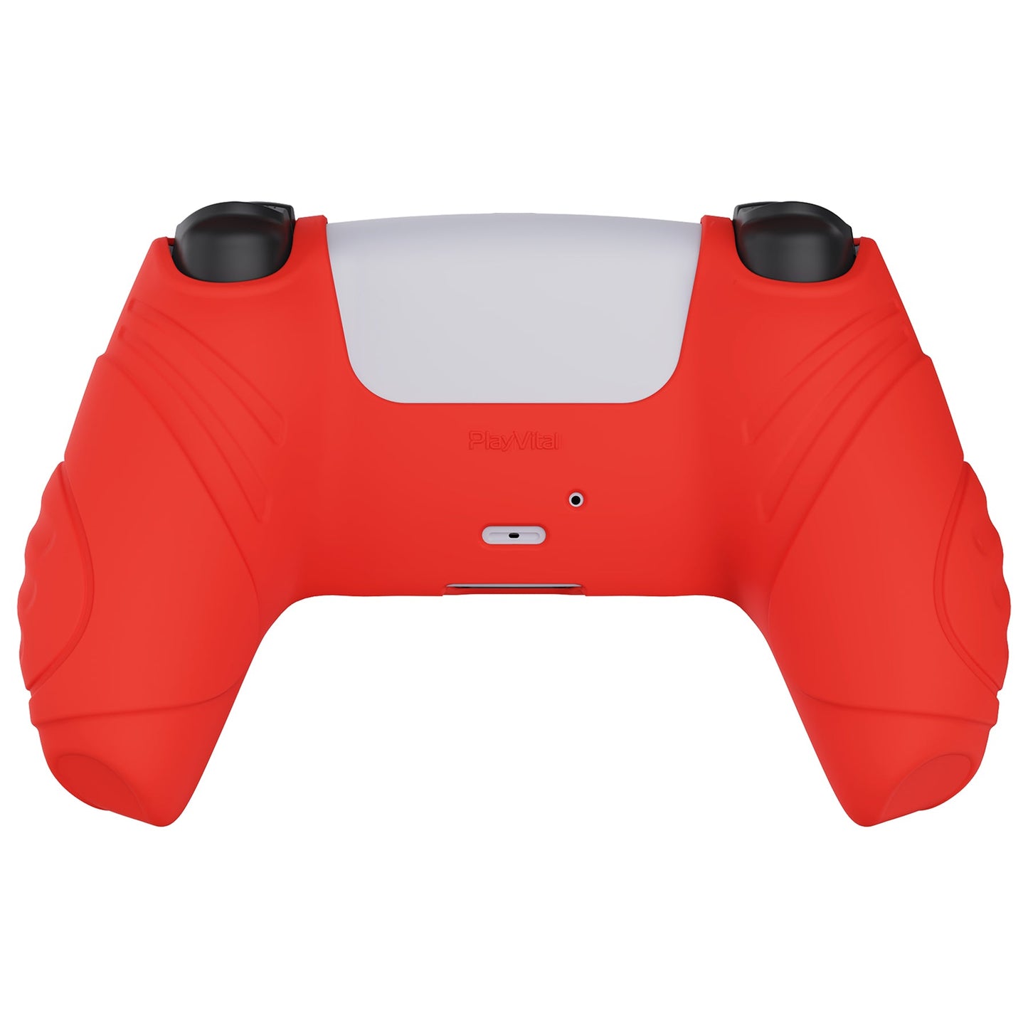 PlayVital Guardian Edition Anti-Slip Silicone Cover Skin with Thumb Grip Caps for PS5 Wireless Controller - Passion Red - YHPF012 PlayVital