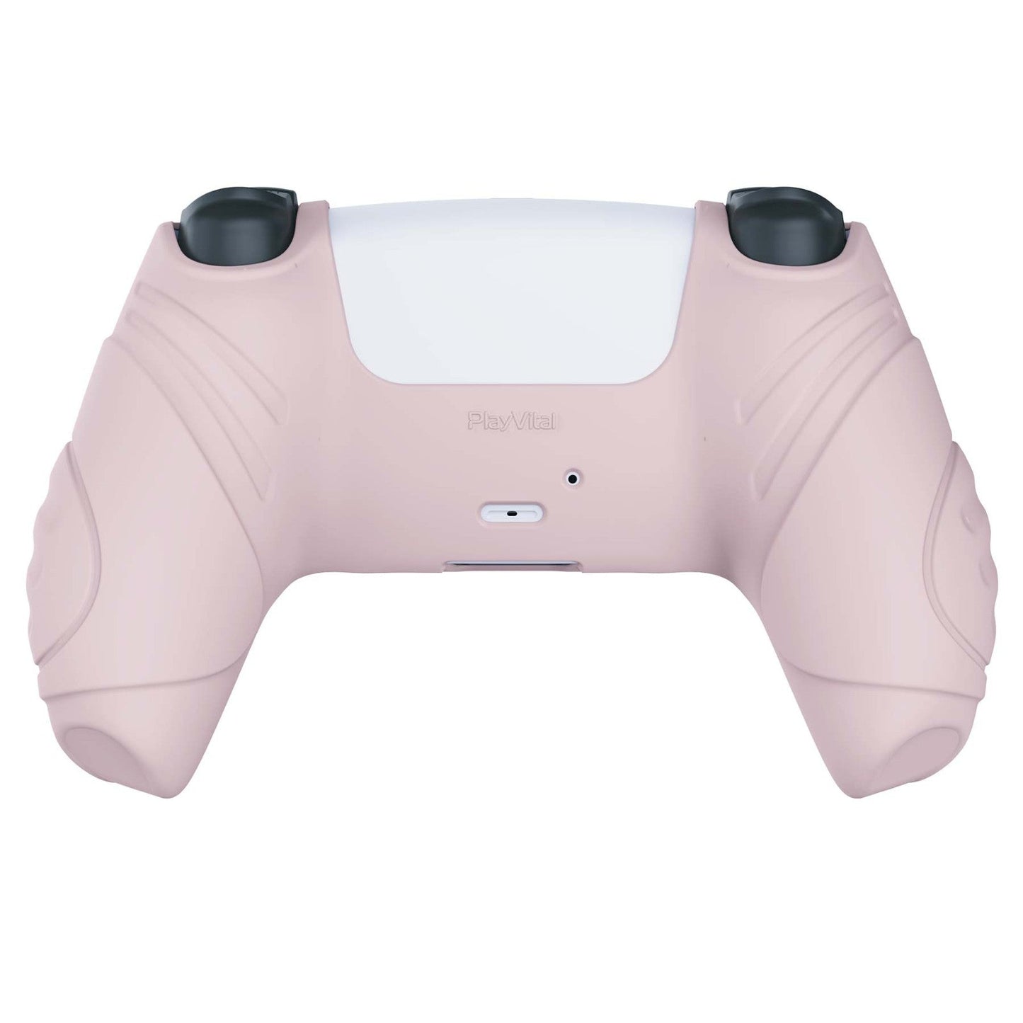 PlayVital Guardian Edition Anti-Slip Silicone Cover Skin with Thumb Grip Caps for PS5 Wireless Controller - Pink - YHPF005 PlayVital