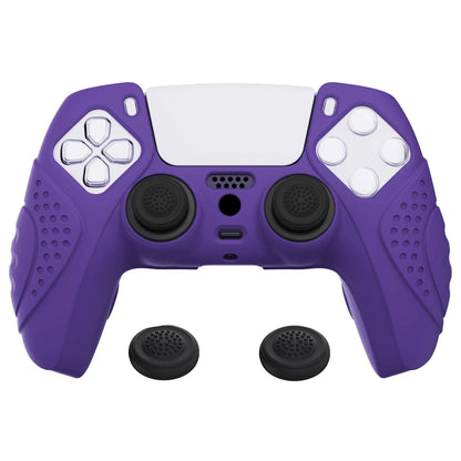 PlayVital Guardian Edition Anti-Slip Silicone Cover Skin with Thumb Grip Caps for PS5 Wireless Controller - Purple - YHPF007 PlayVital