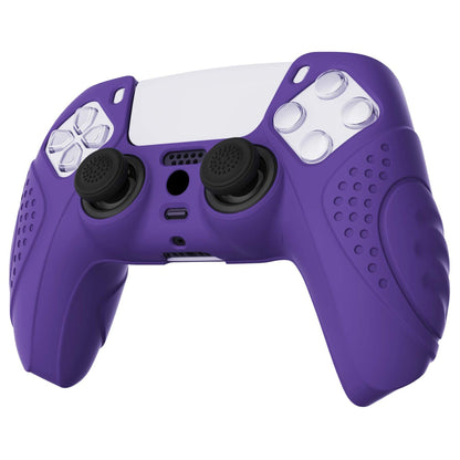 PlayVital Guardian Edition Anti-Slip Silicone Cover Skin with Thumb Grip Caps for PS5 Wireless Controller - Purple - YHPF007 PlayVital