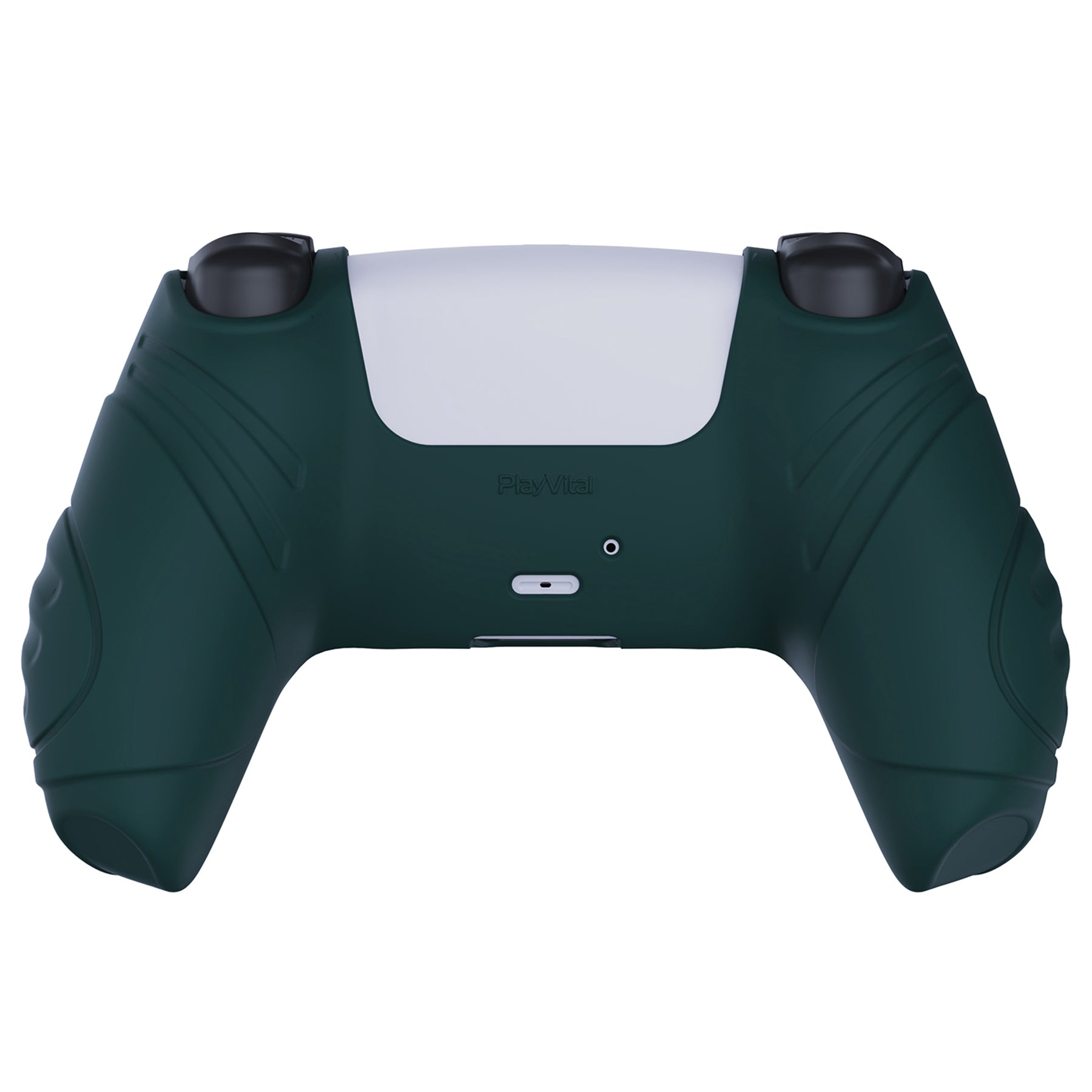 PlayVital Guardian Edition Anti-Slip Silicone Cover Skin with Thumb Grip Caps for PS5 Wireless Controller - Racing Green - YHPF004 PlayVital