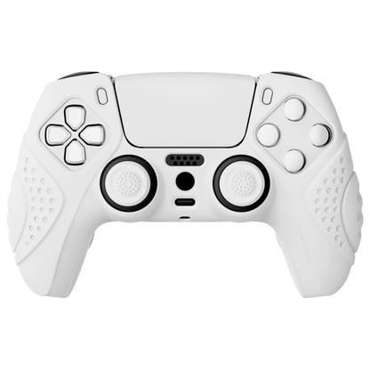 PlayVital Guardian Edition Anti-Slip Silicone Cover Skin with Thumb Grip Caps for PS5 Wireless Controller - White - YHPF002 PlayVital