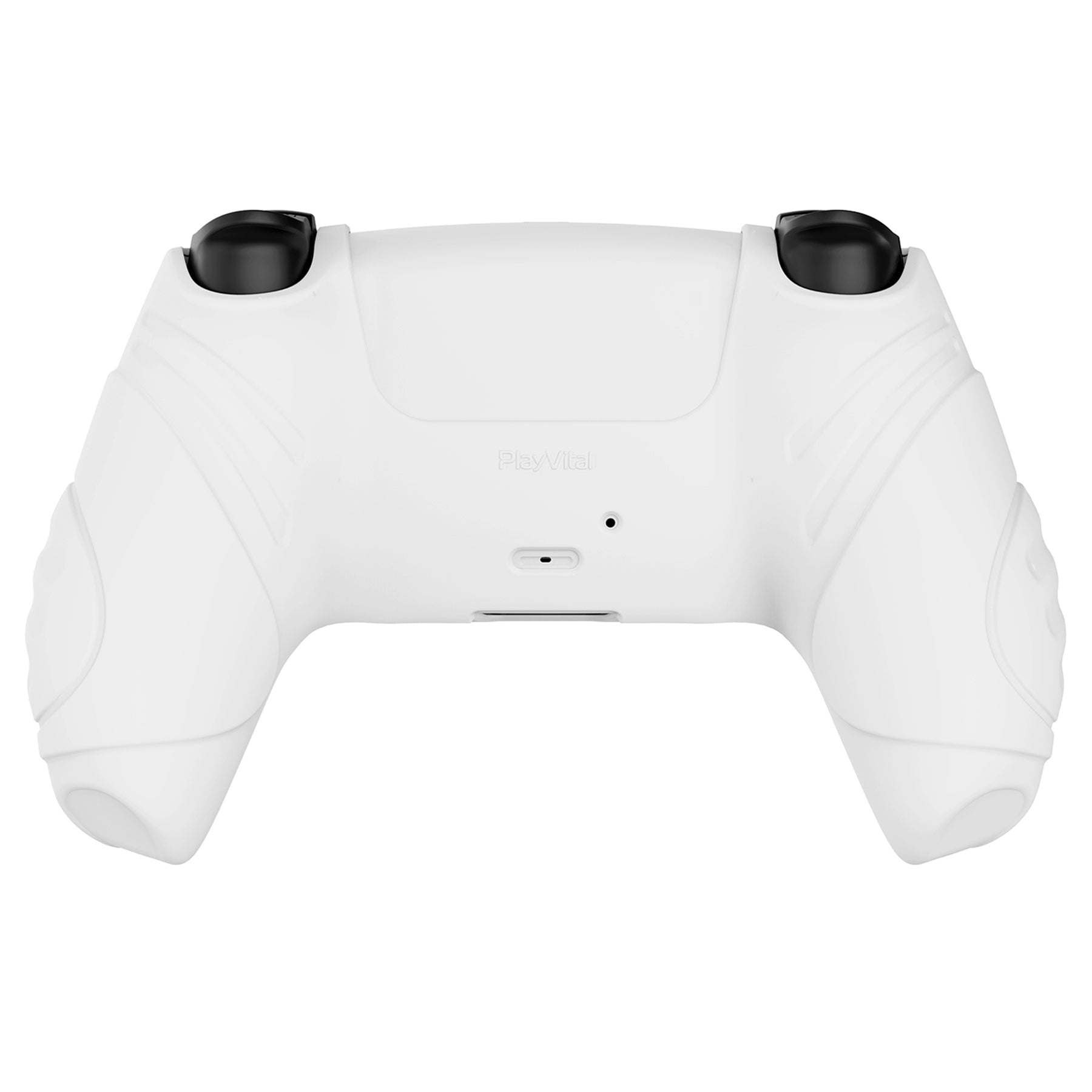 PlayVital Guardian Edition Anti-Slip Silicone Cover Skin with Thumb Grip Caps for PS5 Wireless Controller - White - YHPF002 PlayVital