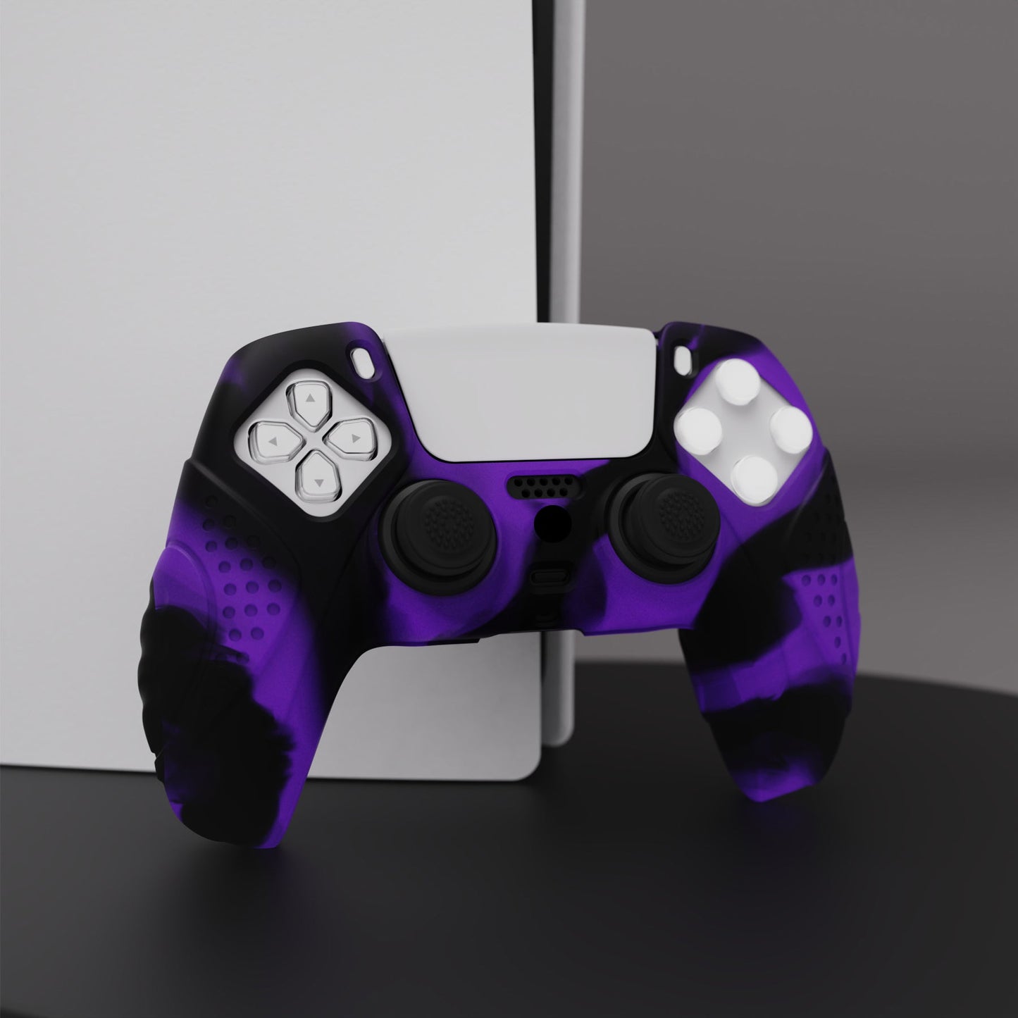 PlayVital Guardian Edition Anti-Slip Silicone Cover Skin with Thumb Grip Caps for PS5 Wireless Controller - Neon Purple - YHPF026 (Copy) PlayVital