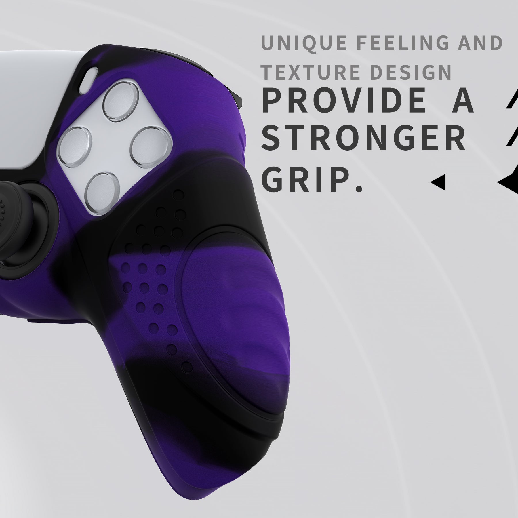 PlayVital Guardian Edition Anti-Slip Silicone Cover Skin with Thumb Grip Caps for PS5 Wireless Controller - Neon Purple - YHPF026 (Copy) PlayVital