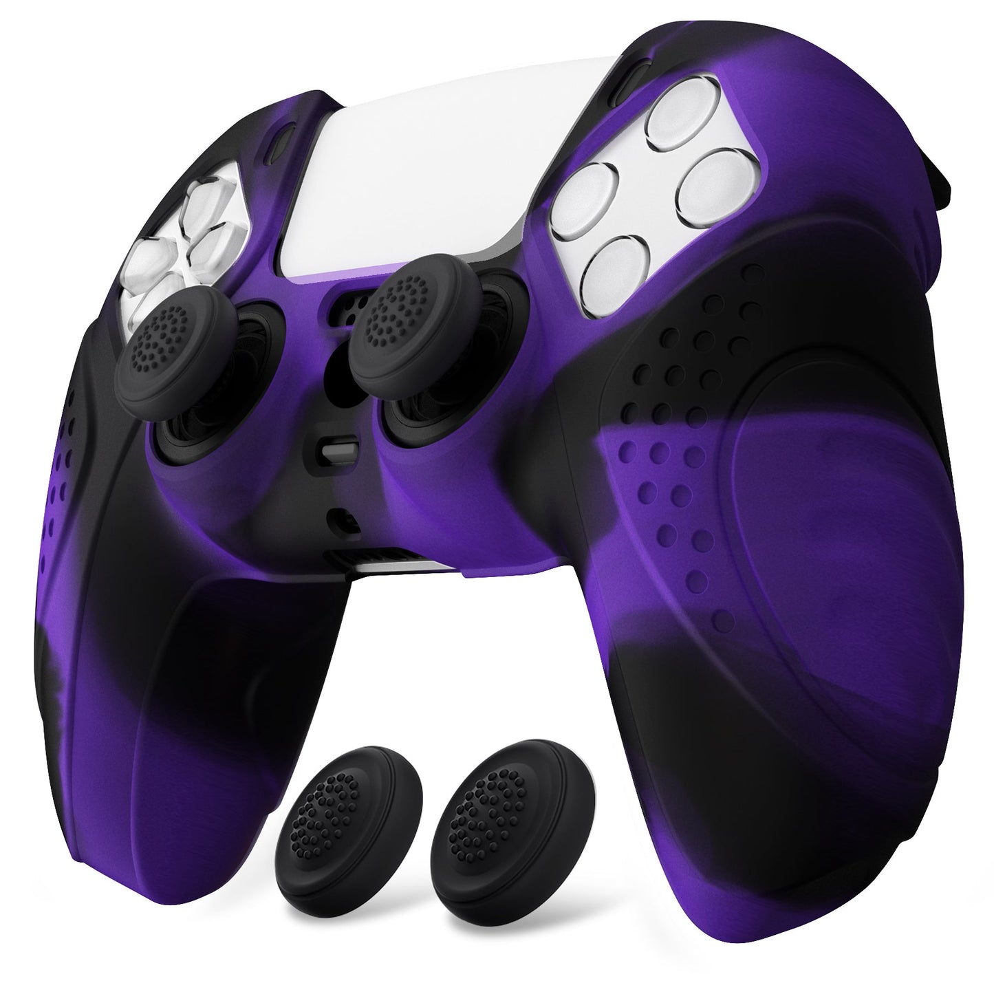 PlayVital Guardian Edition Anti-Slip Silicone Cover Skin with Thumb Grip Caps for PS5 Wireless Controller - Neon Purple - YHPF026 (Copy) PlayVital