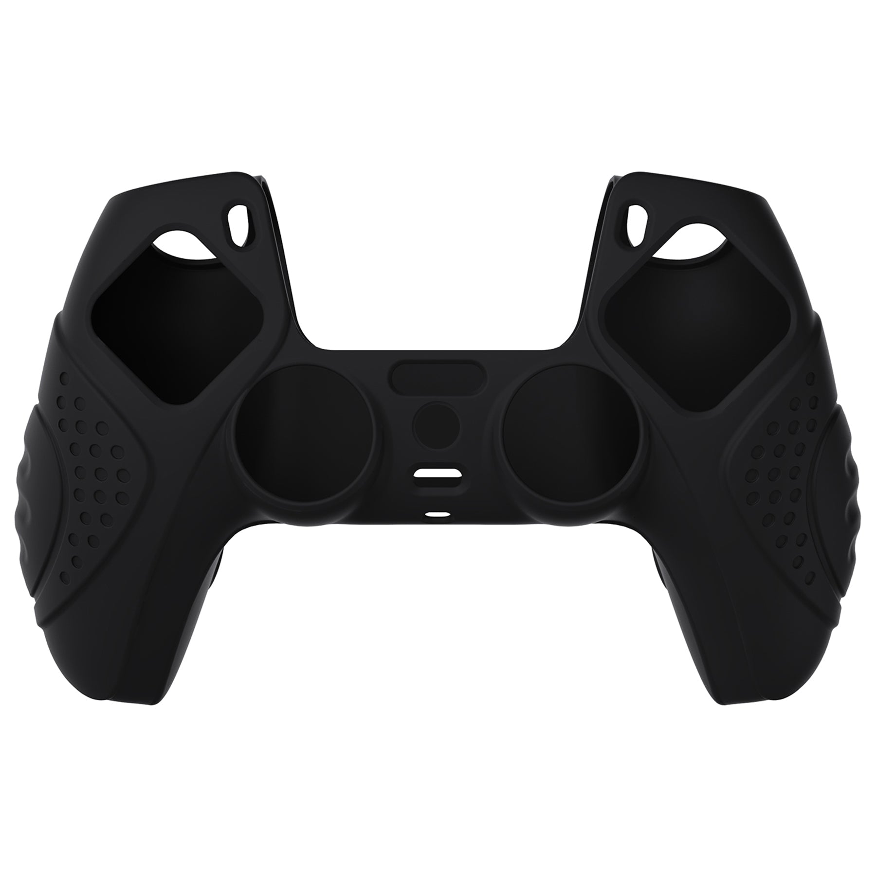 PlayVital Guardian Edition Anti-Slip Silicone Cover Skin with Thumb Grip Caps for PS5 Wireless Controller - Black - YHPF001 PlayVital