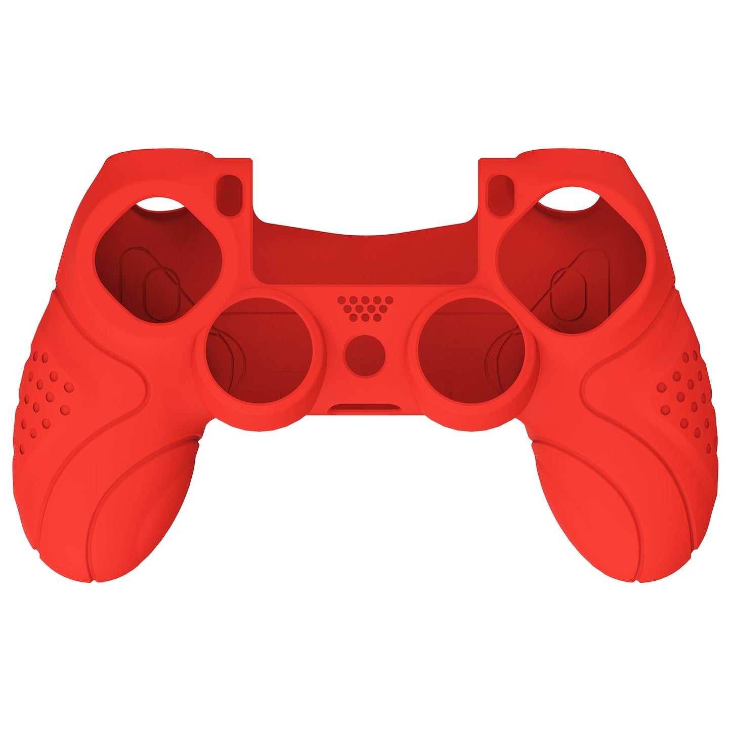 PlayVital Guardian Edition Passion Red Ergonomic Soft Anti-Slip Controller Silicone Case Cover for PS4, Rubber Protector Skins with black Joystick Caps for PS4 Slim PS4 Pro Controller - P4CC0067 playvital