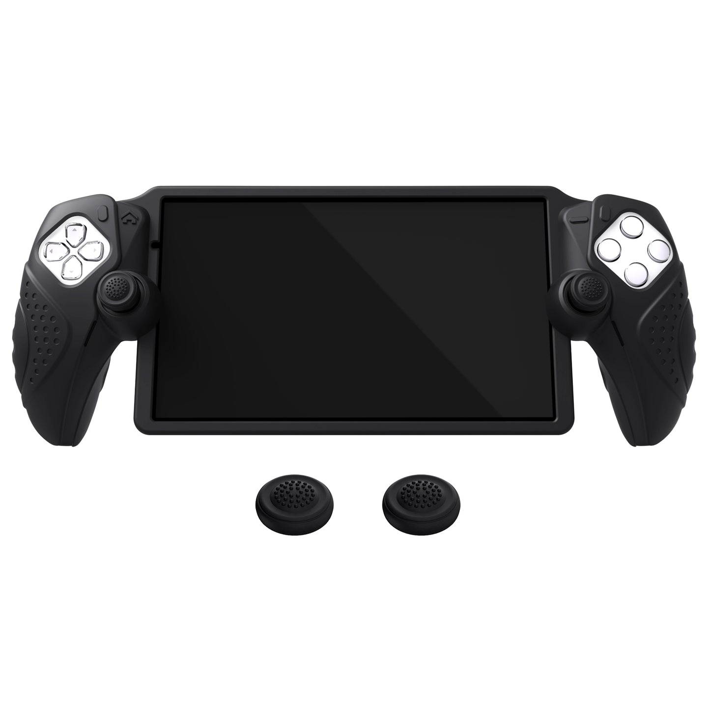 PlayVital Guardian Edition シリコン保護ケース 親指グリップ付き PS Portal リモートプレーヤー用 耐衝撃・滑り止めグリップデザインカバー【ブラック】