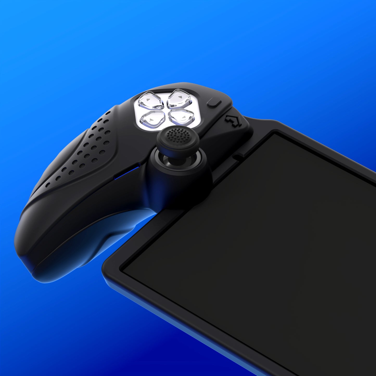 PlayVital Guardian Edition シリコン保護ケース 親指グリップ付き PS Portal リモートプレーヤー用 耐衝撃・滑り止めグリップデザインカバー【ブラック】