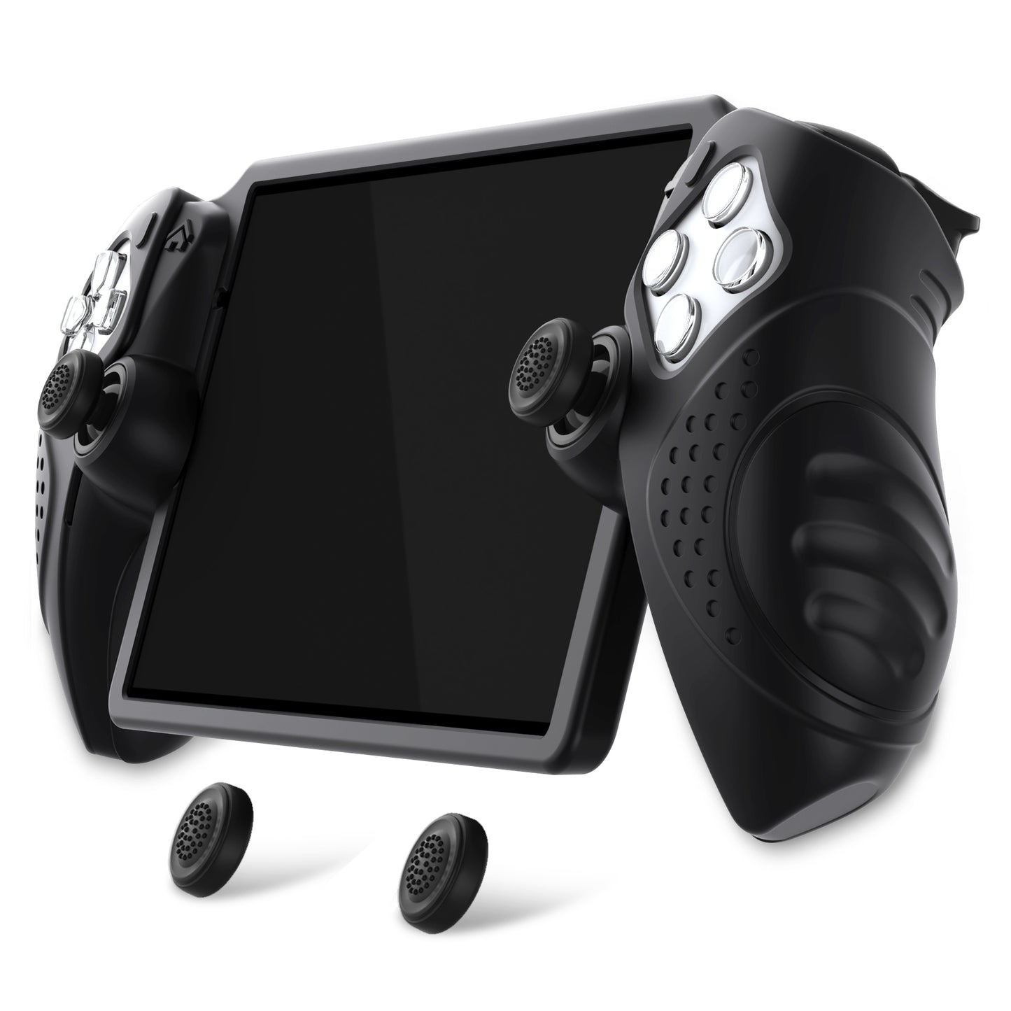 PlayVital Guardian Edition シリコン保護ケース 親指グリップ付き PS Portal リモートプレーヤー用 耐衝撃・滑り止めグリップデザインカバー【ブラック】