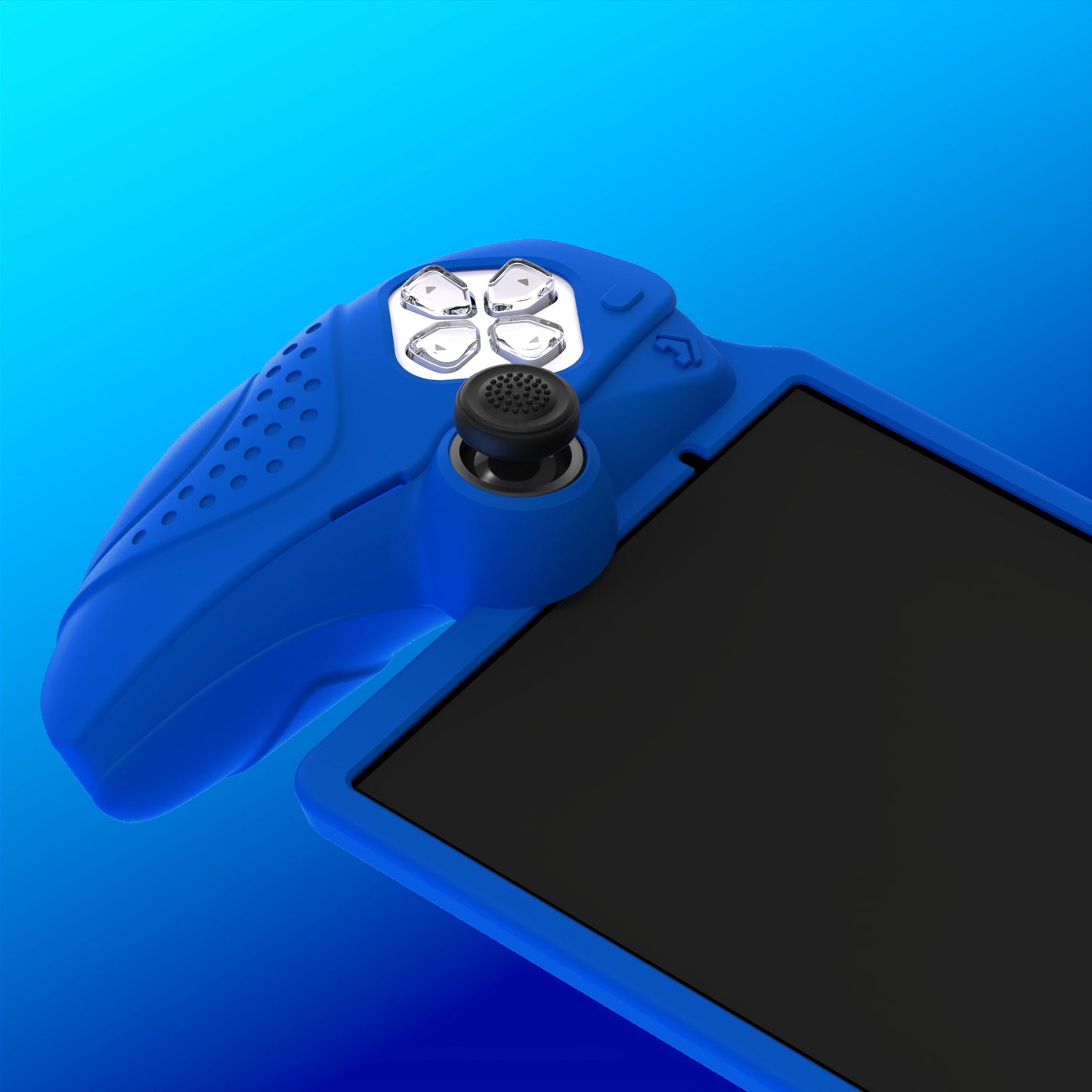 PlayVital Guardian Edition シリコン保護ケース 親指グリップ付き PS Portal リモートプレーヤー用 耐衝撃・滑り止めグリップデザインカバー【ブルー】