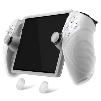 PlayVital Guardian Edition シリコン保護ケース 親指グリップ付き PS Portal リモートプレーヤー用 耐衝撃・滑り止めグリップデザインカバー【クリアホワイト】
